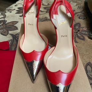 Christian Louboutin Calamijane 100 Kid - Corazon/Silver